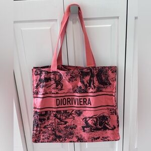 Christian Dior pink and black gift tote dioriveria